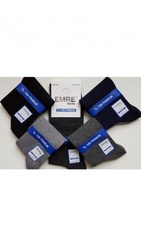 Emre 6 li Erkek %100 Pamuklu Dikişsiz Uzun Çorap
