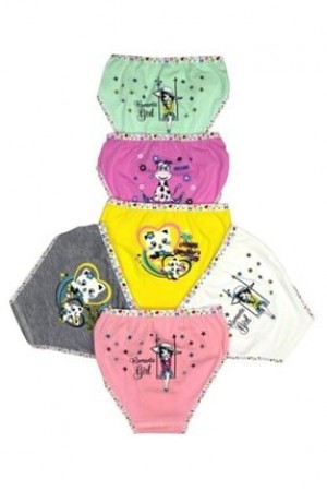 Tutku Kız 6 li Çocuk Arkası Baskılı Bato Külot